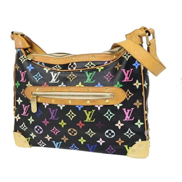 LOUIS VUITTON Boulogne Shoulder Bag Monogram Multi Leather Black - Picture 1 of 15